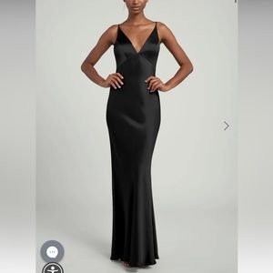 Jenny Yoo Black Luxe Satin Bridesmaids Dress